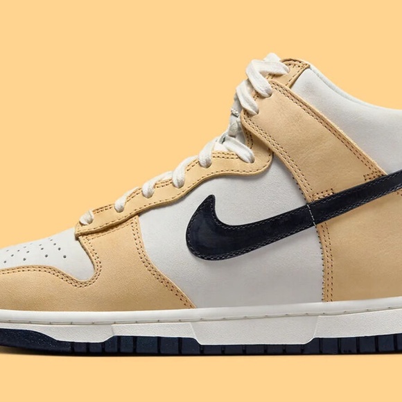 LIKE NEW NIKE DUNK HIGH PREMIUM SESAME OBSIDIAN unisex mens size 9 - Picture 4 of 7